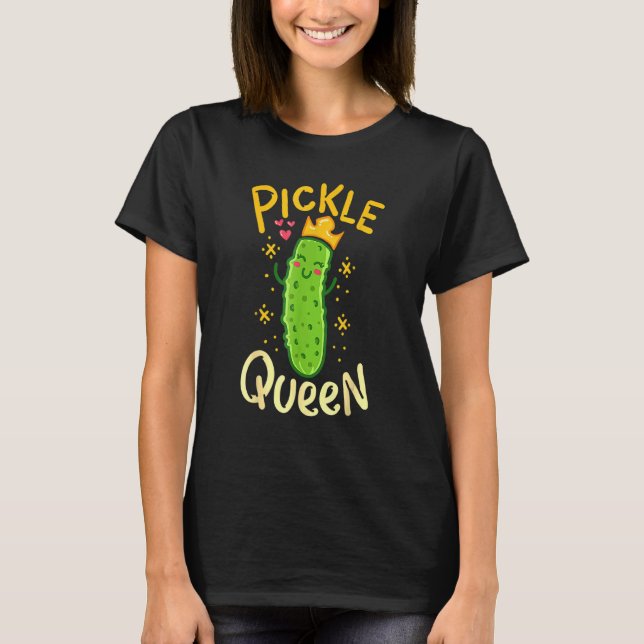 Pickle Queen Vegan Cucumber Vegetable T-Shirt (Front)