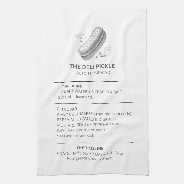 Pickle Recipe - Kitchen towel (Vertical)