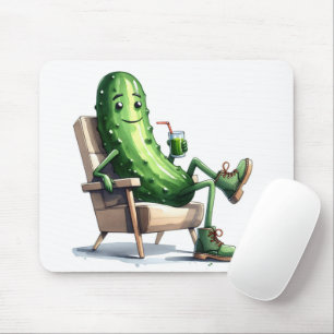 Pickle Relaxing In a Chair Mouse Pad