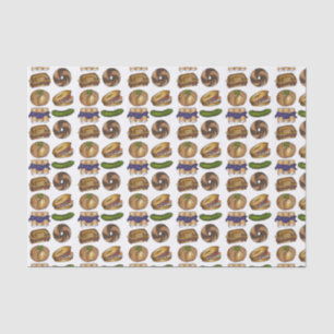 Pickle Reuben Sandwich Blintz Bagel Knish Foodie Tissue Paper