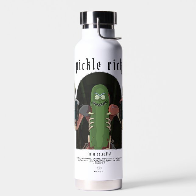 Pickle Rick - I'm A Scientist Quote Graphic Water Bottle (Left)