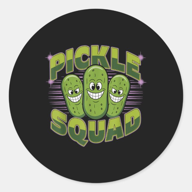 Pickle Squad Dill Team  Classic Round Sticker (Front)