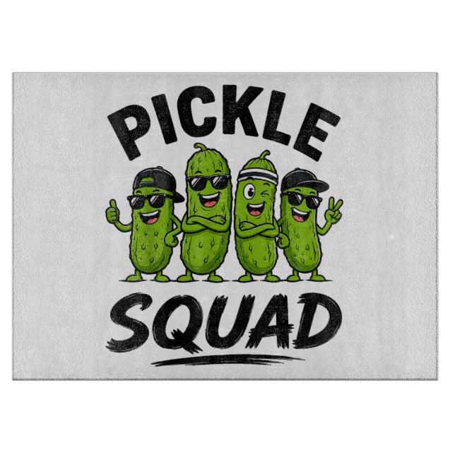 Pickle Squad Pickles Funny Pickle Lover Cutting Board (Front)