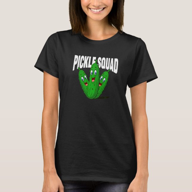 Pickle Squad Unique Cute Dill Pickle Vegan   T-Shirt (Front)