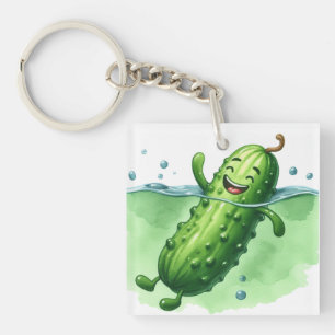 Pickle Swimming Key Ring
