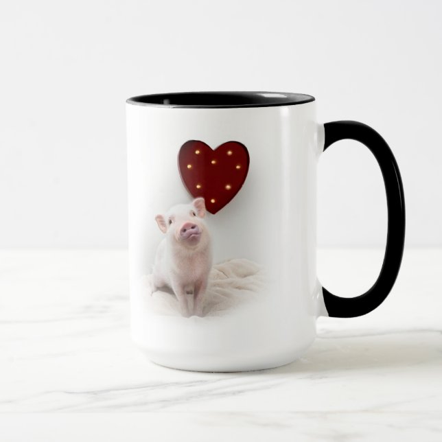 Pickle the Pig Heart Mug (Right)