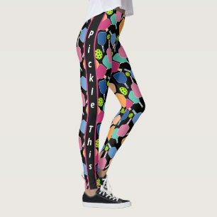 Pickle This Colourful Black Pickleball Leggings
