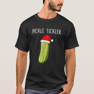 Pickle Tickler Santa Hat Couple Matching Christmas T-Shirt
