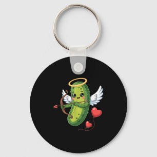 Pickle valentine cupid love couple boyfriend key ring