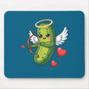 Pickle valentine cupid love couple boyfriend mouse pad