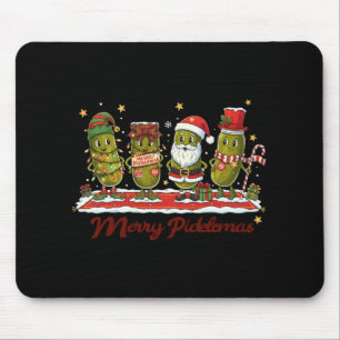 Pickle Wearing Santa Hat Xmas Party Merry Pickle C Mouse Pad