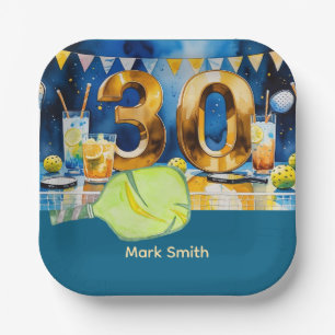Pickleball 30th birthday party paper plate