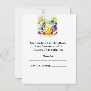 Pickleball 4th July Independence Day Party RSVP Card