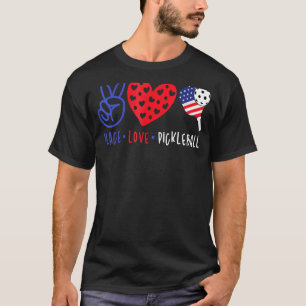 Pickleball 4th Of July Summer Tournament Peace Lo T-Shirt