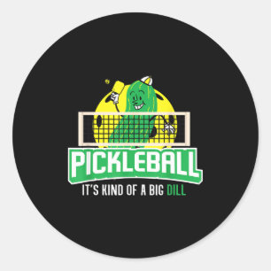 Pickleball a big dill - paddle ball funny pickle classic round sticker