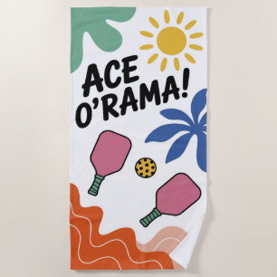 Pickleball Ace O'Rama Beach Towel For Vacations