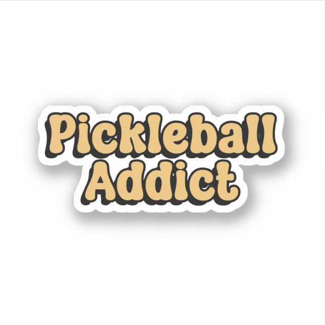 Pickleball Addict Yellow Retro Typography (Front)