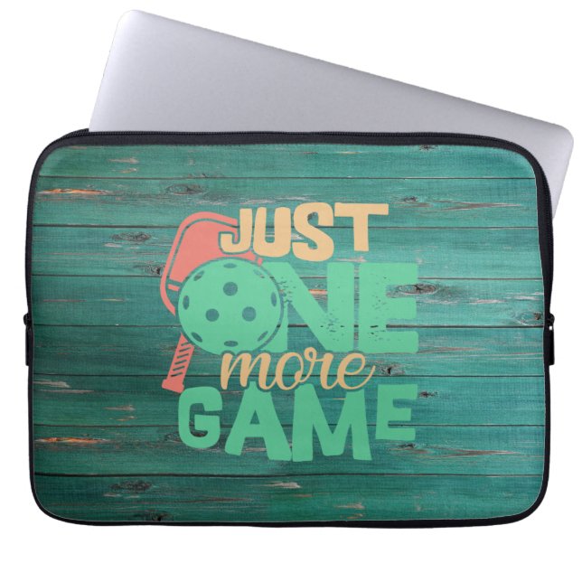 Pickleball Addiction: Just One More Game Chuckles Laptop Sleeve (Front)