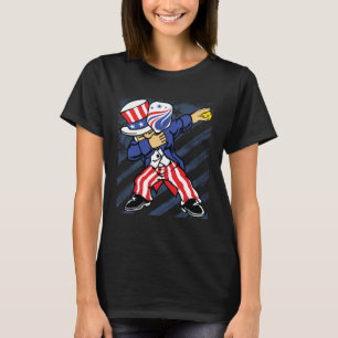 Pickleball American Flag 4th of July Uncle Sam Dab T-Shirt