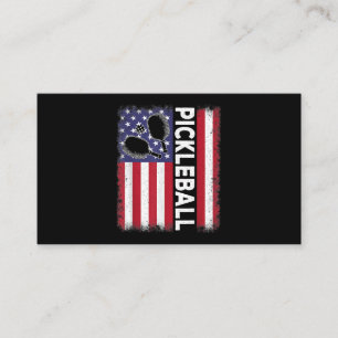 Pickleball American Flag Funny Pickleball Lover Vi Business Card