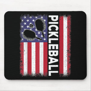 Pickleball American Flag Funny Pickleball Lover Vi Mouse Pad