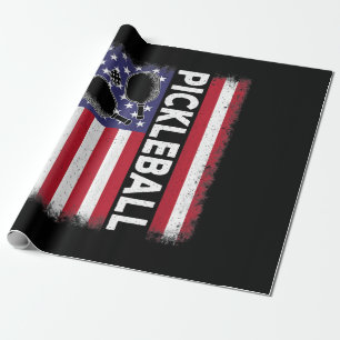 Pickleball American Flag Funny Pickleball Lover Vi Wrapping Paper