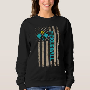 Pickleball American Flag Vintage Sweatshirt