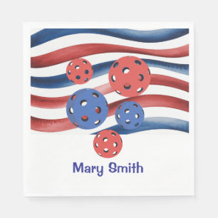 Pickleball American themed for 4th July Napkin