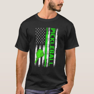 Pickleball American US Flag Pickleball Player Padd T-Shirt