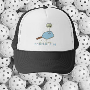Pickleball and martini graphic club hat