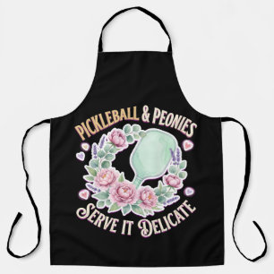 Pickleball And Peonies Serve It Delicate Apron