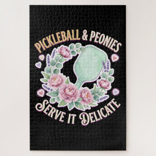 Pickleball And Peonies Serve It Delicate Jigsaw Puzzle