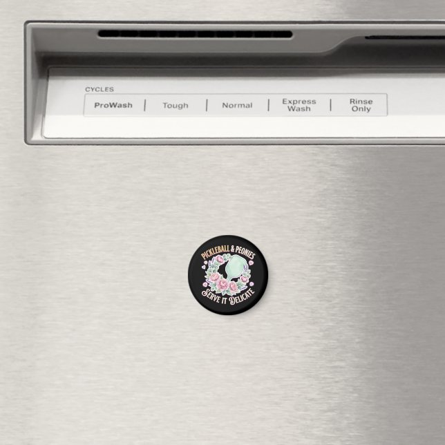 Pickleball And Peonies Serve It Delicate Magnet (In Situ (Dishwasher))