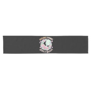 Pickleball And Peonies Serve It Delicate Short Table Runner