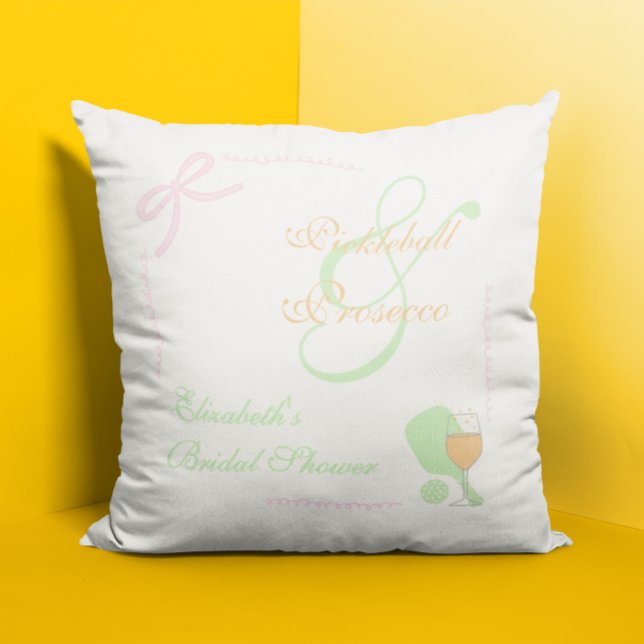 Pickleball and Prosecco Bridal Shower Cushion (Creator Uploaded)