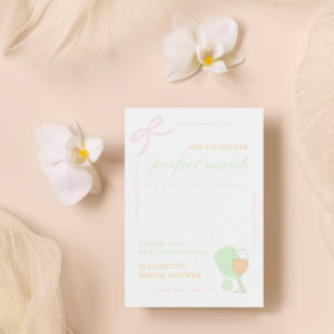 Pickleball and Prosecco Bridal Shower Thank You Card