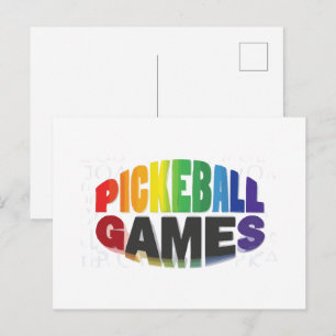Pickleball annoucement card design black and white