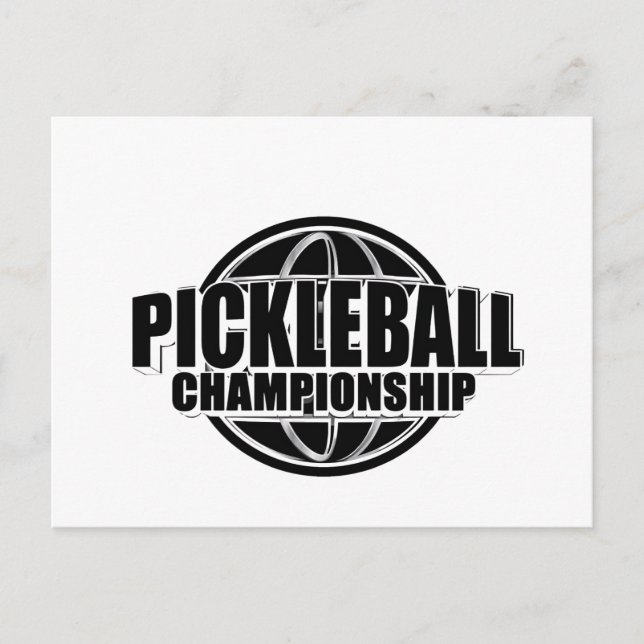 Pickleball annoucement card design black and white (Front)