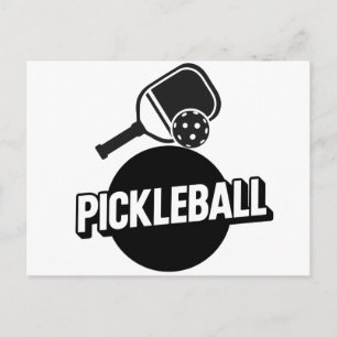 Pickleball annoucement card design black and white