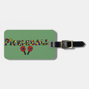 Pickleball Art Letters Luggage Tag