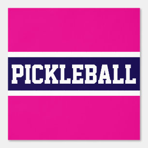 PICKLEBALL Athletic Pink Navy Blue White Stripes Wallpaper