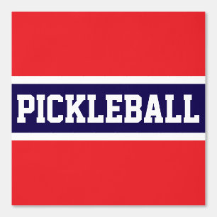 PICKLEBALL Athletic Red White Navy Blue Stripes Wallpaper