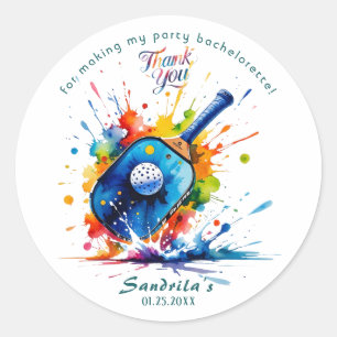 Pickleball    Bachelorette  Classic Round Sticker