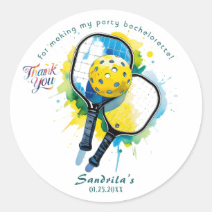 Pickleball    Bachelorette  Classic Round Sticker