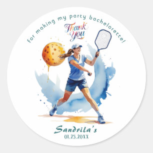 Pickleball Bachelorette Classic Round Sticker