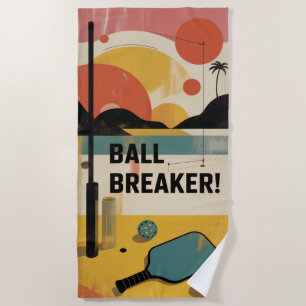 Pickleball Ball Breaker Sunset Paddle Beach Scene Towel