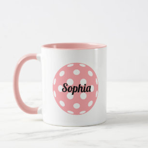 Pickleball Ball Personalised Name Pink Mug