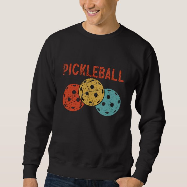 Pickleball Ball Retro Vintage 70's 80's  7 Sweatshirt (Front)