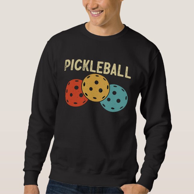 Pickleball  Ball Retro Vintage 70's 80's Sweatshirt (Front)