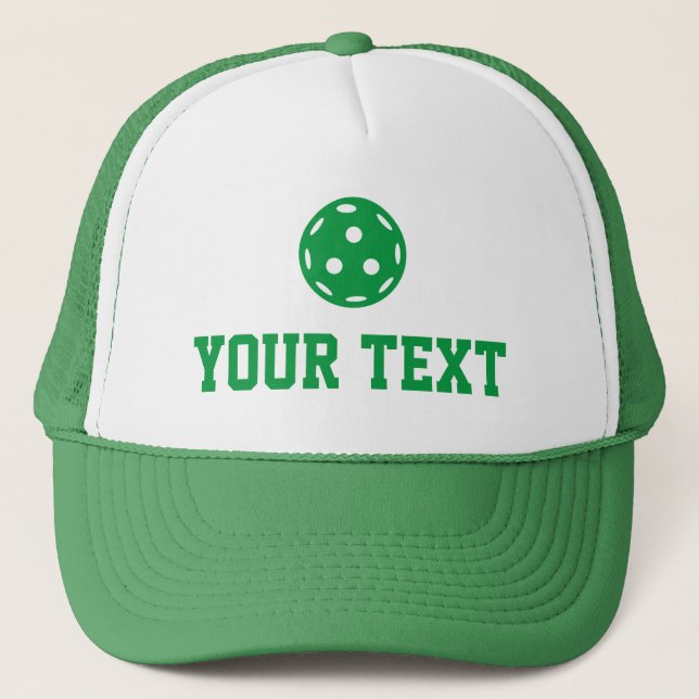 Pickleball Baller Funny Custom Text Name Trucker Hat (Front)